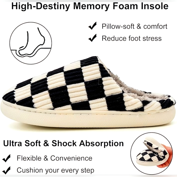 muchinrch Chess Fluffy Slippers - Size 8.5-9 - Picture 4 of 8